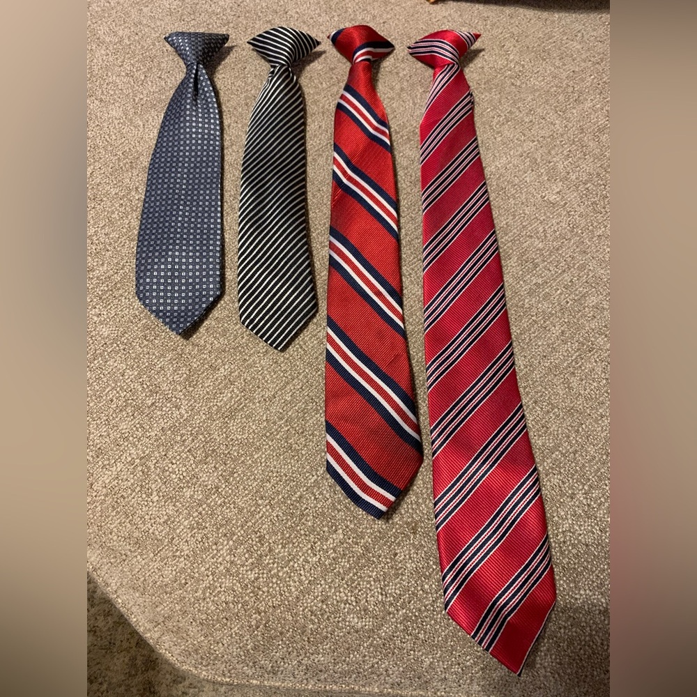 Boys Clip On Ties, Set of 4, Great Condition